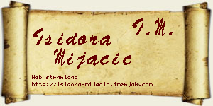 Isidora Mijačić vizit kartica